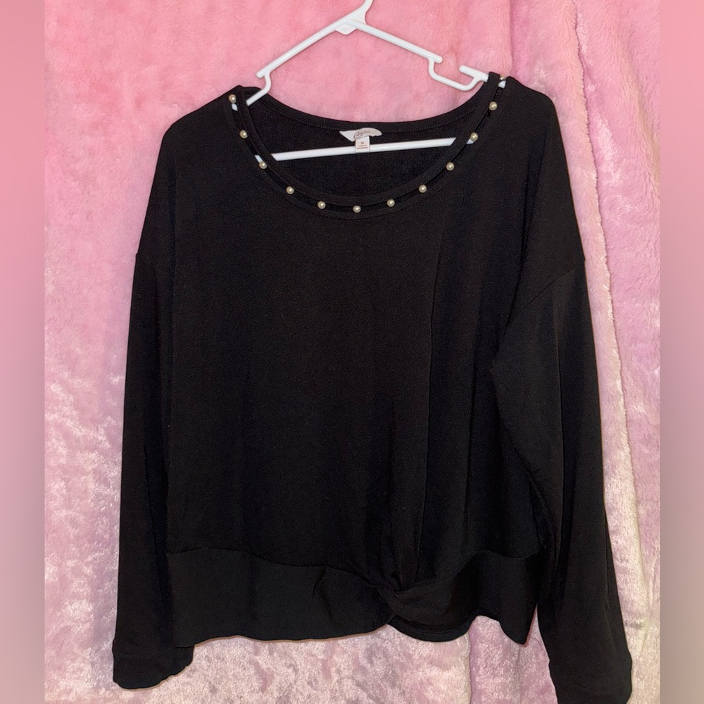 Candie's Black Pearl-Accented Sweatshirt